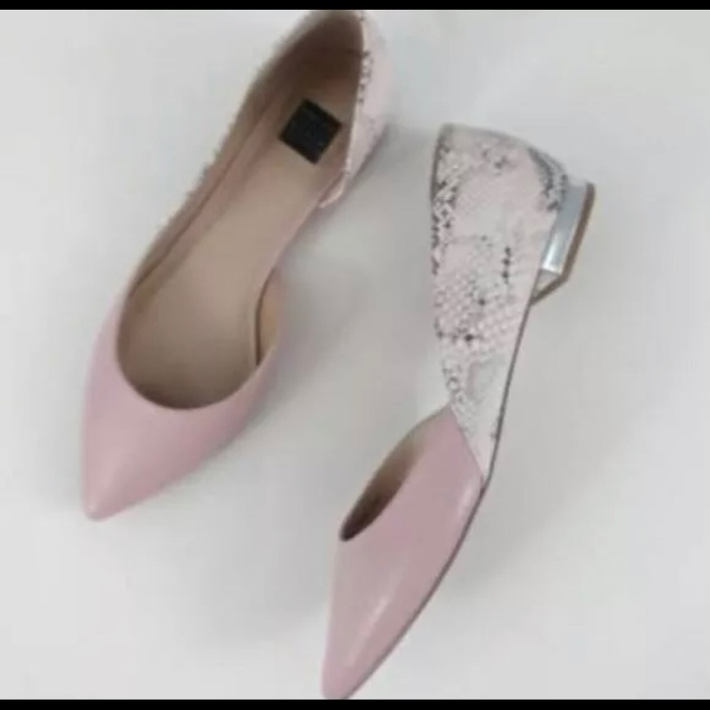 Lavender Snakeskin Embossed Flats - 5.5